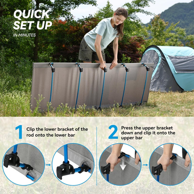 MARCHWAY Ultralight Folding Tent Camping Cot Bed, Portable Compact for Outdoor Travel, Base Camp, Hiking, Mountaineering, Lightweight Backpacking (Grey) - Image 5